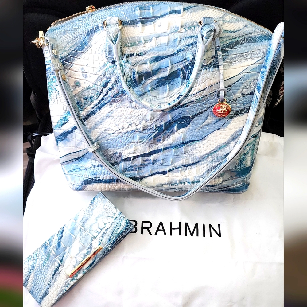 S.O.L.D..Brahmin Duxbury Large Satchel and Wallet 2-Pc Set